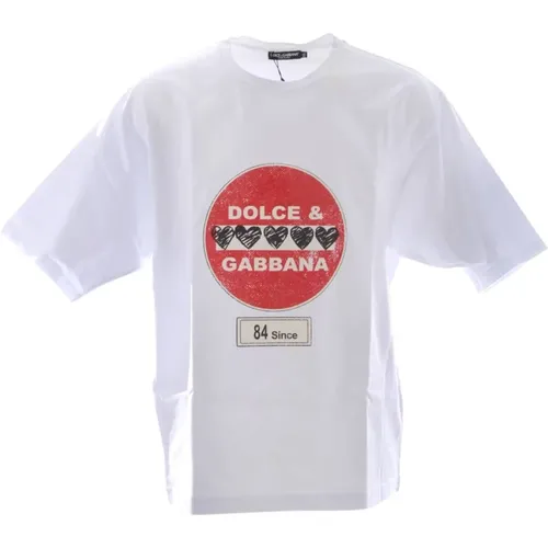 Men's Short Sleeve T-shirt , male, Sizes: XS - Dolce & Gabbana - Modalova