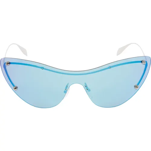 Mirrored Cat-Eye Sunglasses with Silver Studs , female, Sizes: ONE SIZE - alexander mcqueen - Modalova