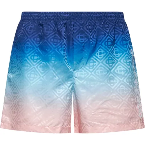 Beachwear, male, , Size: M Gradient Monogram Swim Shorts Blue - Casablanca - Modalova