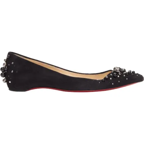 Pre-owned Suede flats , female, Sizes: 2 1/2 UK - Christian Louboutin Pre-owned - Modalova