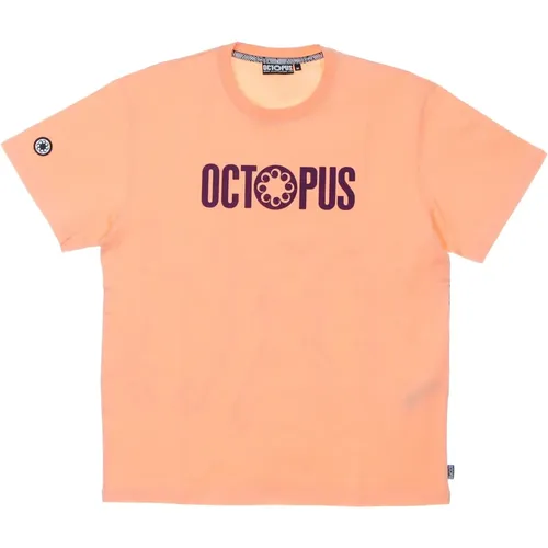 T-Shirts, male, , Size: L Outline Logo Tee Peach Short Sleeve - Octopus - Modalova