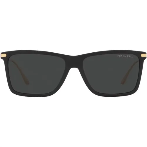 Trendige Polarisierte Sonnenbrille in Mattschwarz , unisex, Größe: 58 MM - Prada - Modalova