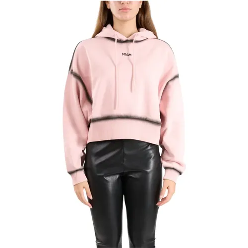 Hoodie mit Micro Logo Print , Damen, Größe: M - MSGM - Modalova