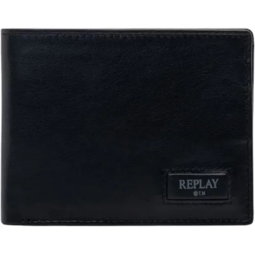 Wallets & Cardholders, male, , Size: ONE SIZE Wallet with Coin Pocket - Replay - Modalova