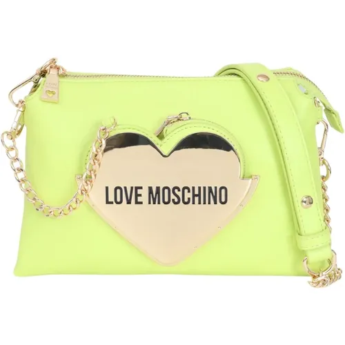 Limettengrüne Baby Heart Tasche , Damen, Größe: ONE Size - Love Moschino - Modalova