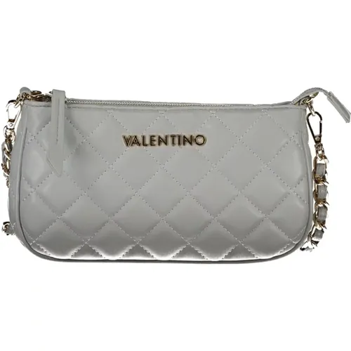 Graue Schultertasche mit Kette und Reißverschluss , Damen, Größe: ONE Size - Valentino by Mario Valentino - Modalova