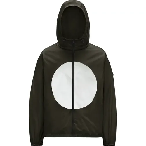 Light Jackets, male, , Size: XL Hooded Jacket Full Zip Regular Fit - Moncler - Modalova