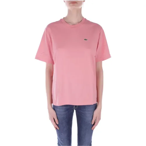 Logo Front T-shirt aus Baumwolle , Damen, Größe: M - Lacoste - Modalova