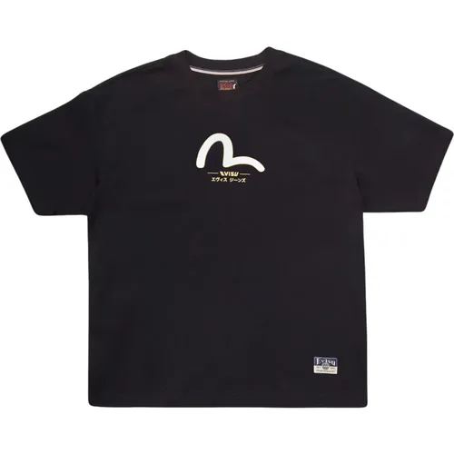 Gold Nera Seagull T-shirt , male, Sizes: M, L - Evisu - Modalova
