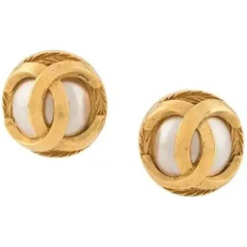 Pre-owned Gold earrings , female, Sizes: ONE SIZE - Chanel Vintage - Modalova