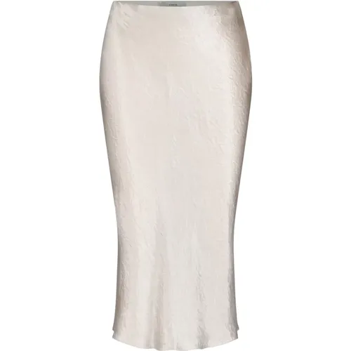 Satin Crinkle-Look Midi Skirt , female, Sizes: L, S, XS, M - Vince - Modalova