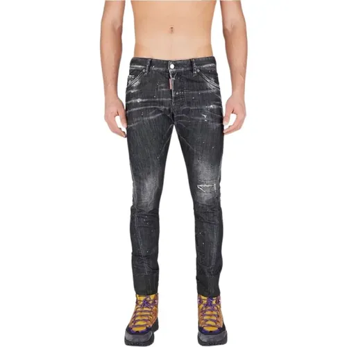 Urban Slim-Fit Distressed Jeans , Herren, Größe: XS - Dsquared2 - Modalova