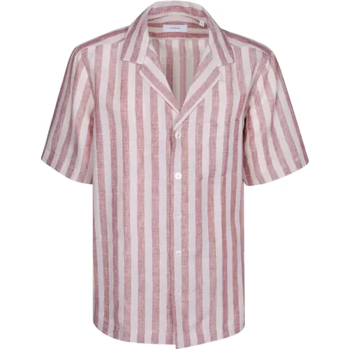 Linen Bowling Neck Shirt , male, Sizes: L, S, M, XL - Lardini - Modalova