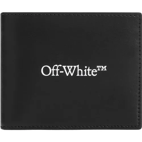 Bookish Bi-fold Leather Wallet , male, Sizes: ONE SIZE - Off White - Modalova