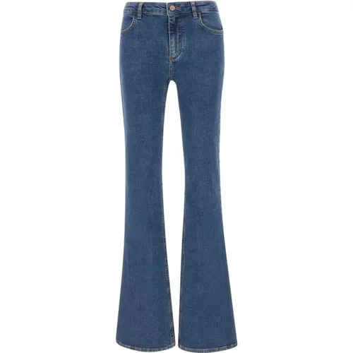 Blaue Flare Denim Jeans mit Phi Logo - Philosophy di Lorenzo Serafini - Modalova