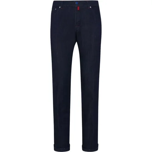 Dunkelblaue Slim-Fit Jeans aus Bio-Baumwolle - Kiton - Modalova