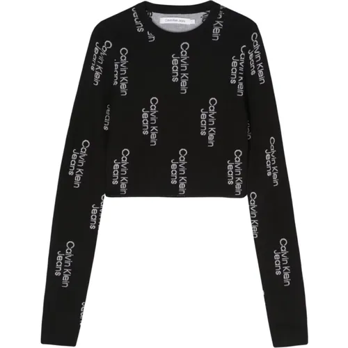 Schwarze Pullover für Männer , Damen, Größe: S - Calvin Klein Jeans - Modalova
