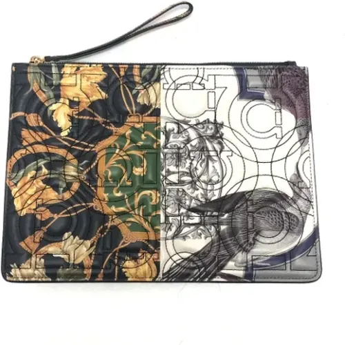 Pre-owned Clutches, male, , Size: ONE SIZE Pre-owned Leather clutches - Salvatore Ferragamo Pre-owned - Modalova