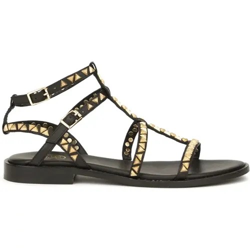 Flat Sandals, female, , Size: 7 US Studded Leather Sandals - Ash - Modalova