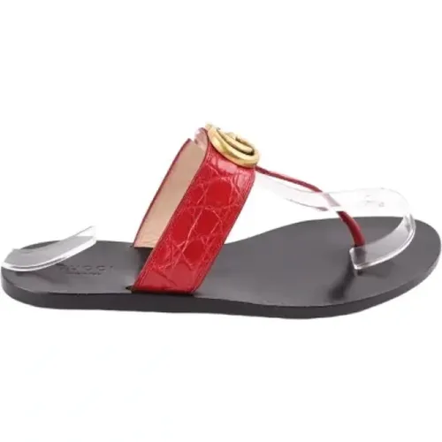 Pre-owned Flats, female, , Size: 6 US Pre-owned Leather sandals - Gucci Vintage - Modalova