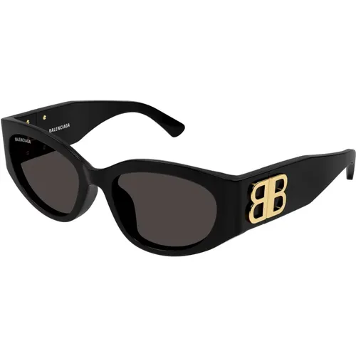 Stylische Sonnenbrille Schwarz Bb0324Sk , Damen, Größe: 55 MM - Balenciaga - Modalova