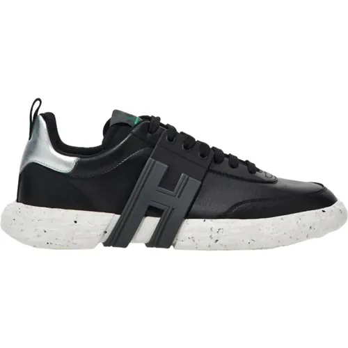 Schwarze flache Schuhe mit Gummi-H-Detail , Herren, Größe: 40 EU - Hogan - Modalova