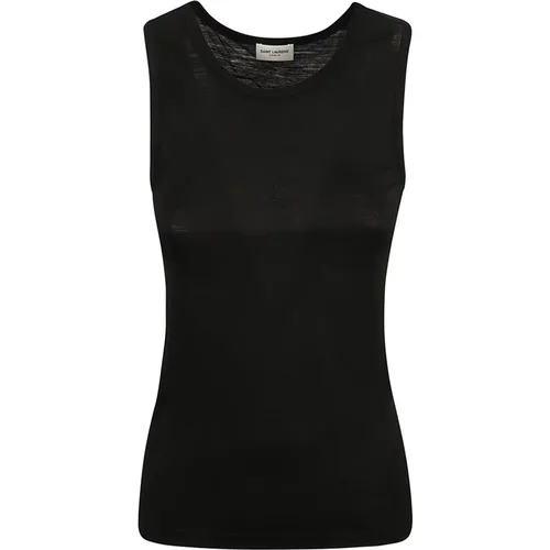 Schwarzes Top Debardeur , Damen, Größe: L - Saint Laurent - Modalova