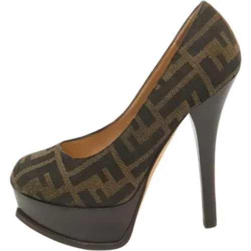 Pre-owned Pumps, female, , Size: 5 1/2 US Pre-owned Canvas heels - Fendi Vintage - Modalova