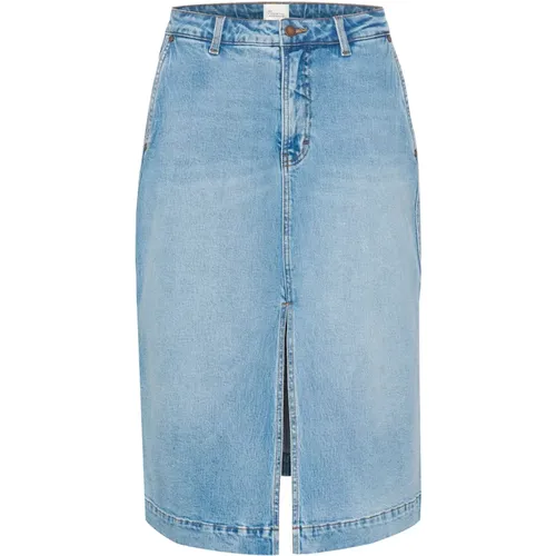 Denim Skirt Light Retro Wash , female, Sizes: M, 3XL, S, 2XL, L - My Essential Wardrobe - Modalova