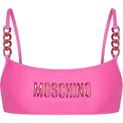 Bikinis, female, , Size: XL Metal Chain Bikini Top - Moschino - Modalova