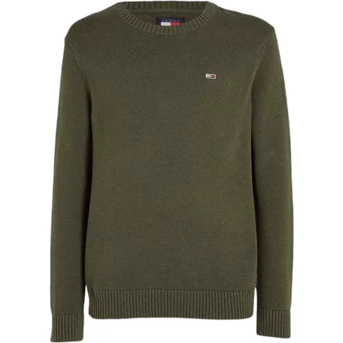 Klassischer O-Neck Pullover , Herren, Größe: S - Tommy Hilfiger - Modalova