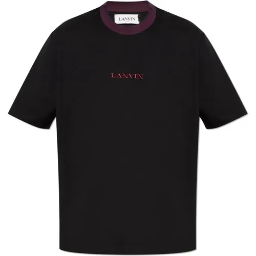 T-Shirts, male, , Size: M T-shirt with logo - Lanvin - Modalova