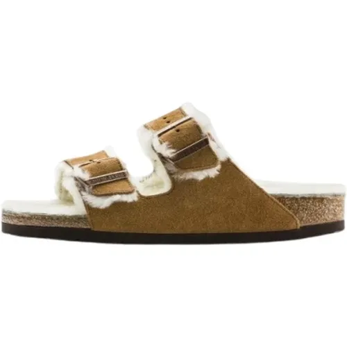 Sliders, male, , Size: 5 US Shearling Arizona Sandals - Birkenstock - Modalova