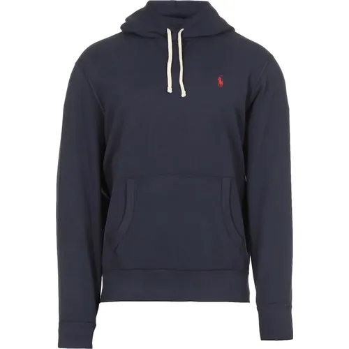 Blaue Baumwollmischung Hoodie mit Kontrastdetails , Herren, Größe: L - Ralph Lauren - Modalova