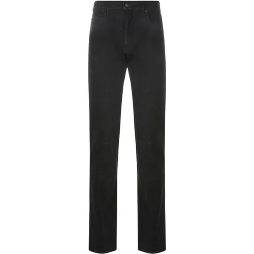 Bequeme Passform Schwarze Jeansweste , Herren, Größe: W33 - Emporio Armani - Modalova