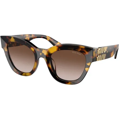 Havana Shaded Sunglasses , female, Sizes: 51 MM - Miu Miu - Modalova