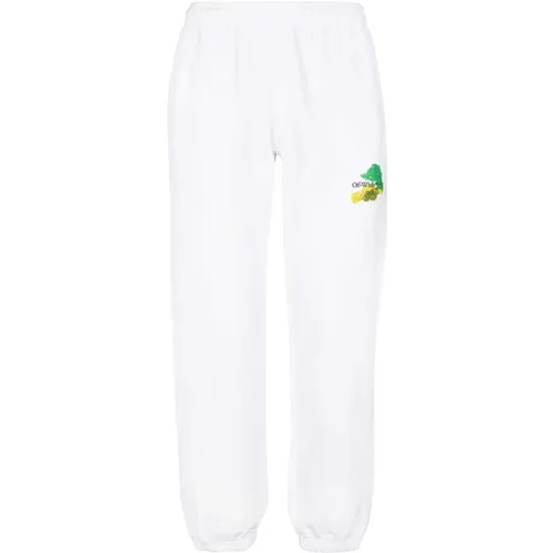 Off , Cotton Logo Sweatpants with Elastic Waistband , male, Sizes: S, L - Off White - Modalova