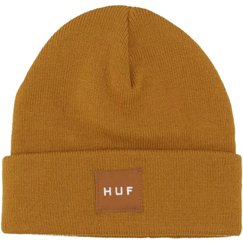 Beanies, male, , Size: ONE SIZE Ribbed Beanie Hat Set Latte - HUF - Modalova