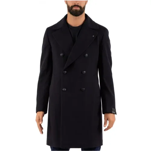 Double-Breasted Coats, male, , Size: M Men's Coat Stylish Classic Design - Tagliatore - Modalova