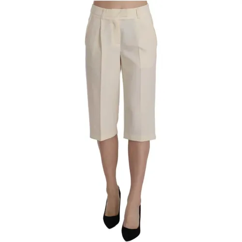 Cream Straight Cropped Pants , female, Sizes: XS - Silvian Heach - Modalova