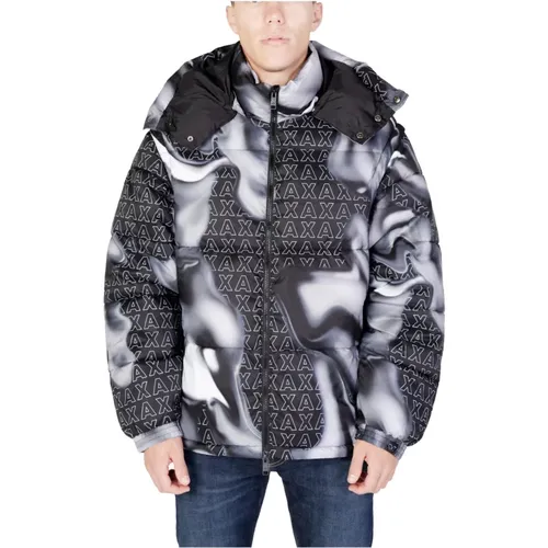 Printed Hooded Jacket, Mens Fall/Winter , male, Sizes: XS, S - Armani Exchange - Modalova