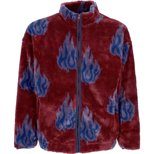 Zip-throughs, male, , Size: XL Sherpa Fleece Zip Jacket High Neck - HUF - Modalova