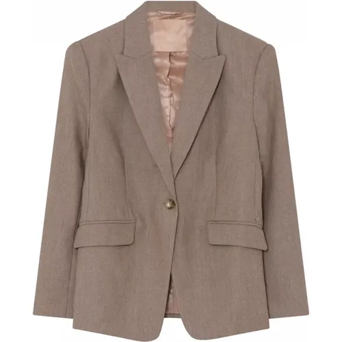 Klassischer Blazer mit V-Ausschnitt und Klappentaschen , Damen, Größe: 2XL - Gustav - Modalova