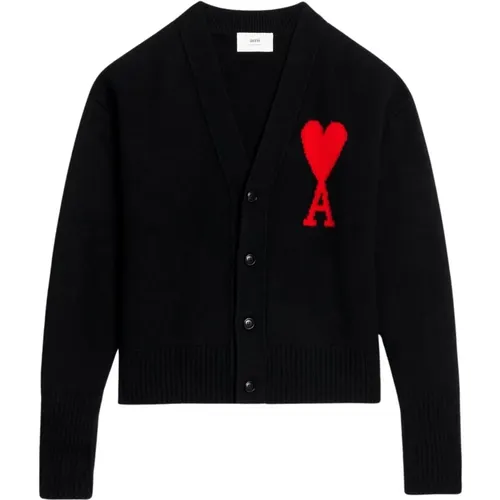 Heart Cardigan , male, Sizes: XL - Ami Paris - Modalova