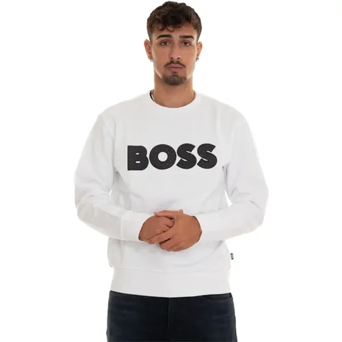 Maxi Logo Crewneck Sweatshirt , Herren, Größe: XL - Boss - Modalova