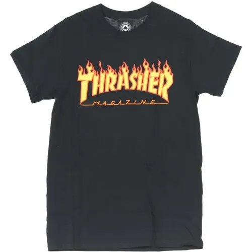 Flames-T-Shirt , Herren, Größe: S - Thrasher - Modalova