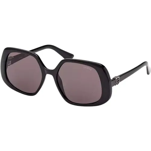 Schicke Schwarze Sonnenbrille mit Quadratischem Rahmen - Guess - Modalova