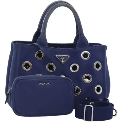 Pre-owned Tote Bags, female, , Size: ONE SIZE Pre-owned Canvas handbags - Prada Vintage - Modalova