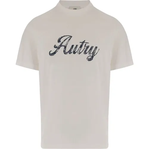 T-Shirts, male, , Size: XL Logo Print Cotton T-shirt - Autry - Modalova