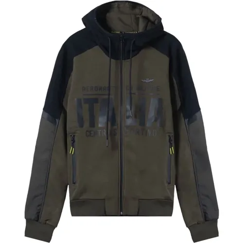 Zip-throughs, male, , Size: XL Hoodie with 100% Composition - aeronautica militare - Modalova